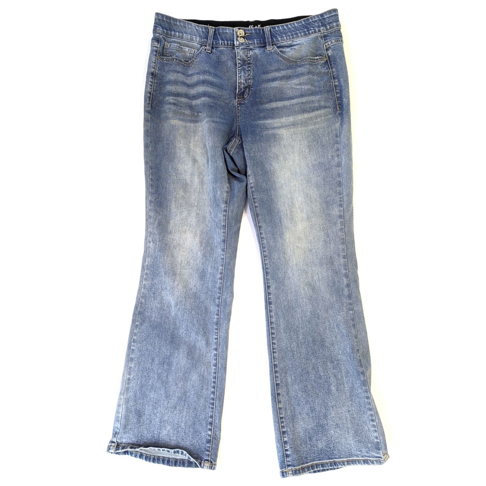 Terra & Sky Womens 14W Light Wash Bootcut Jeans Stretch Denim Blue TS49875LD